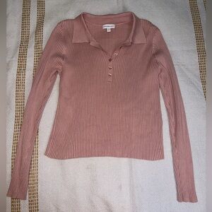 Calvin Klein Mauve Ribbed Knit Top